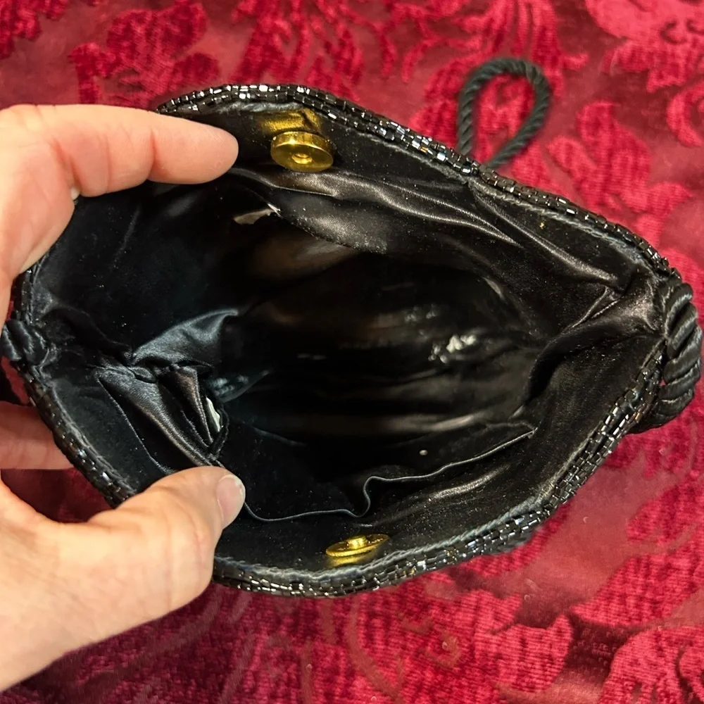 Elegant Black Beaded Evening Bag